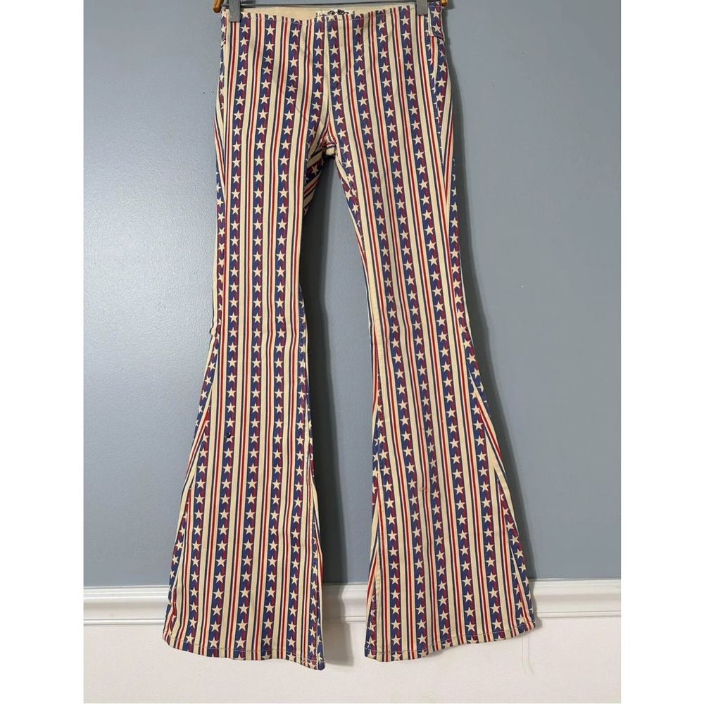 Free People Penny Pull-On Printed Flare Jeans Size 25 - Picture 2 of 6